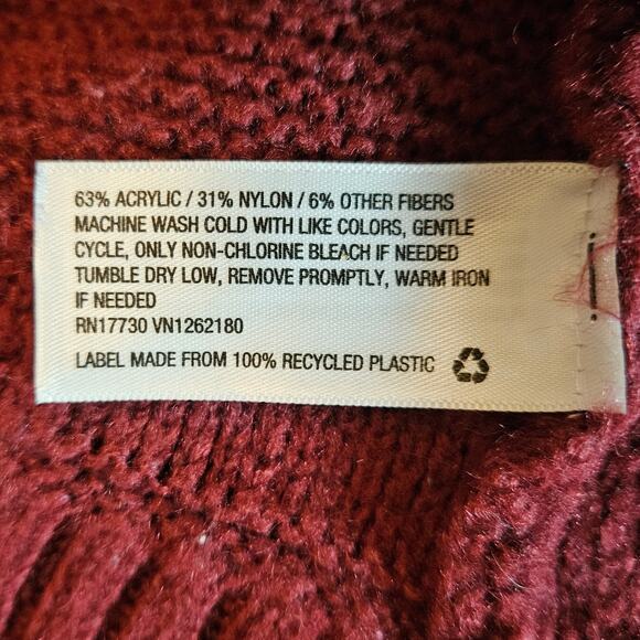 Universal Thread Women's Size M Chunky Rib‎ Knit Crew Neck Burgundy Sweater - Picture 3 of 4